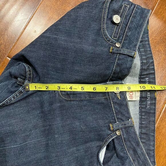 Banana Republic Stretch Straight Leg Mid Rise Dark Denim Jeans Women's Size 8 - Picture 10 of 10